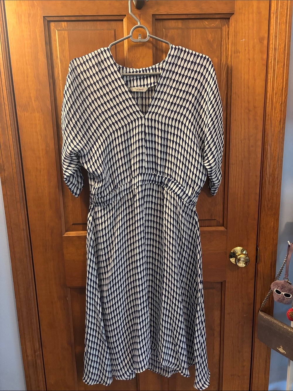Tucker NYC 100% Silk V‑Neck Midi Dress